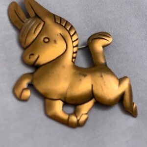 Vintage Copper Burro Donkey Brooch